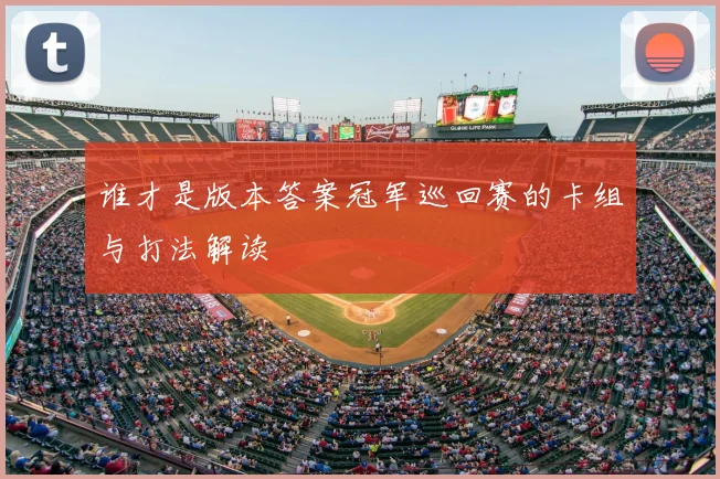 谁才是版本答案冠军巡回赛的卡组与打法解读
