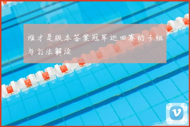 谁才是版本答案冠军巡回赛的卡组与打法解读